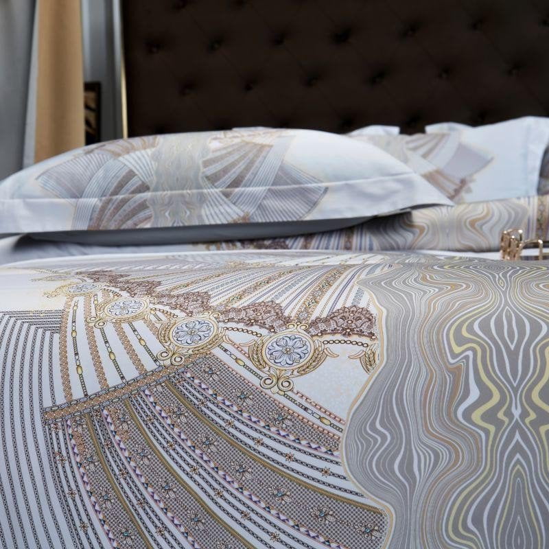Silver Sails – Luxe Egyptisch Katoenen Dekbedovertrek
