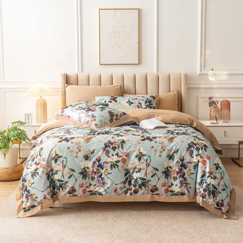 Watercolor Bloom - Luxe Dekbedovertrekset van Egyptisch Katoen