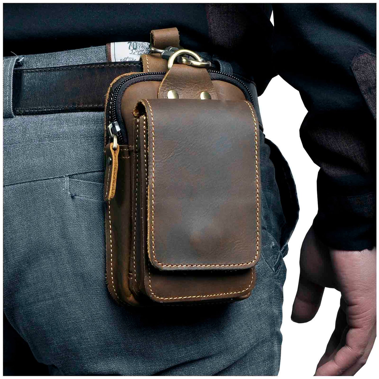 EliteGuard – Luxe Leren Heuptas voor Heren
