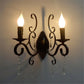 CrystalGlow Wall Light - Vintage Zwart LED Verlichting