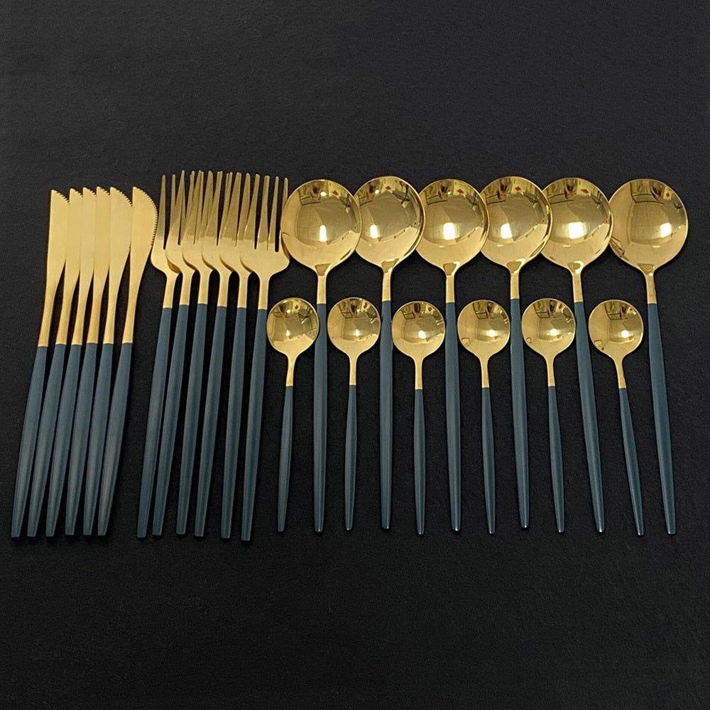 RoyalGlimmer Gouden Bestekset - Gouden Bestekset voor een Luxueuze Tafelsetting