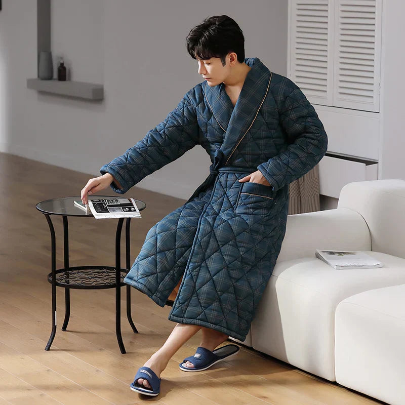 CozyLayer Robe - Luxe 3-Lagen Winterbadjas voor Stijl en Comfort