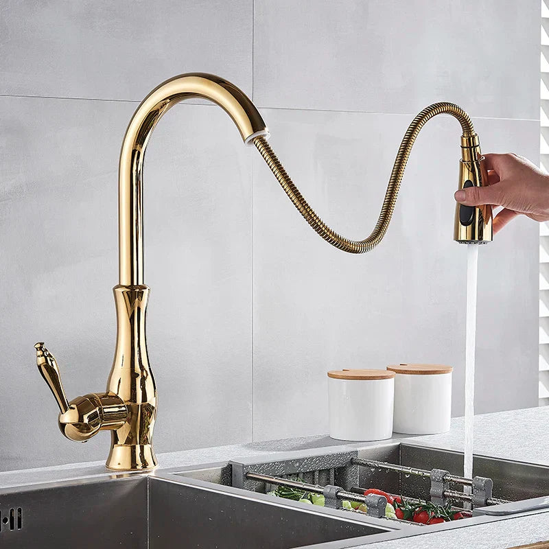 GlamFaucet Keukenkraan - Luxe Gouden Keukenmengkraan