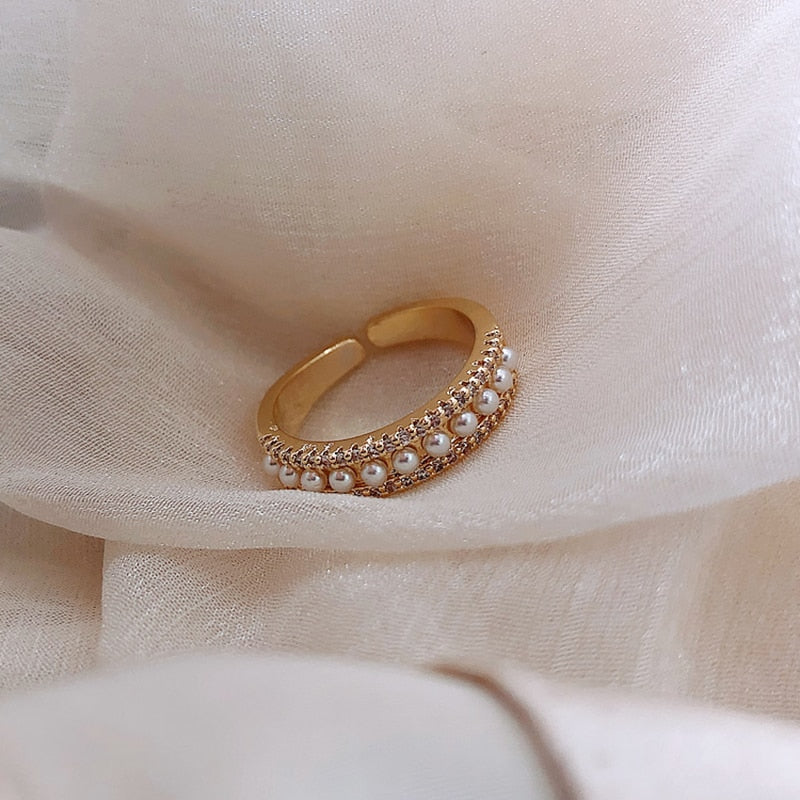 Elegante Gouden Ring met Parel - Martina