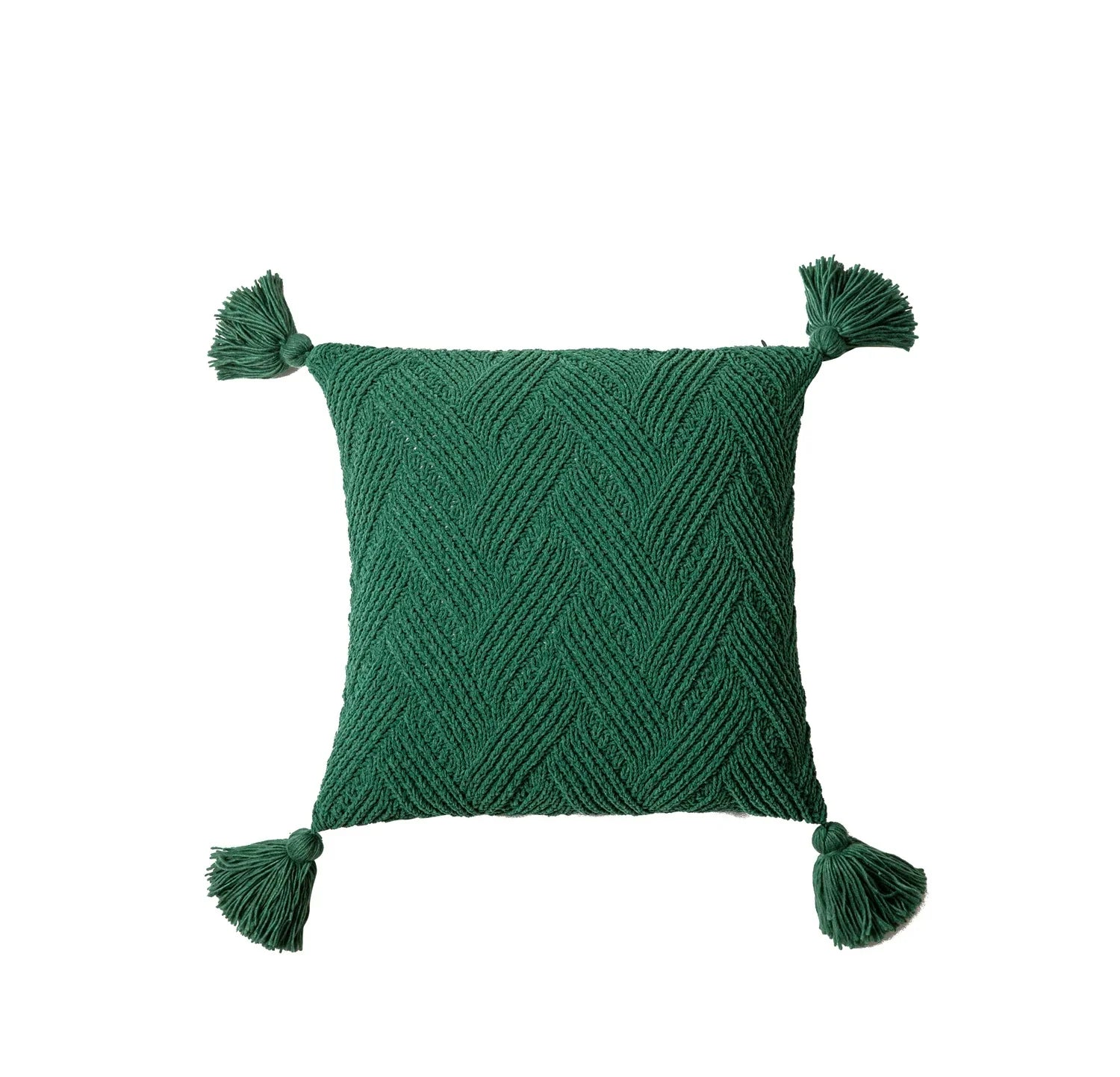 Chique Chenille Kussenhoes met Nordic Pompons - Luxe Comfort