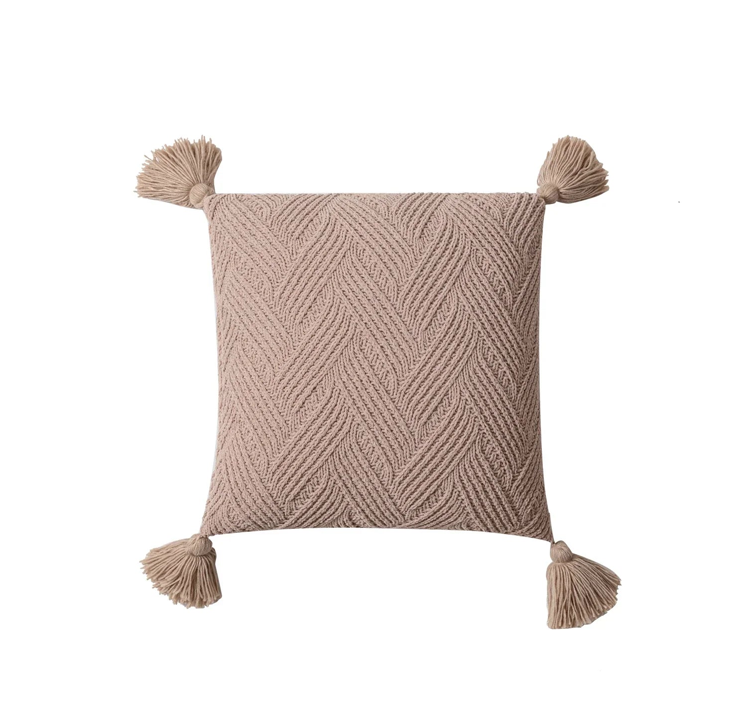 Chique Chenille Kussenhoes met Nordic Pompons - Luxe Comfort
