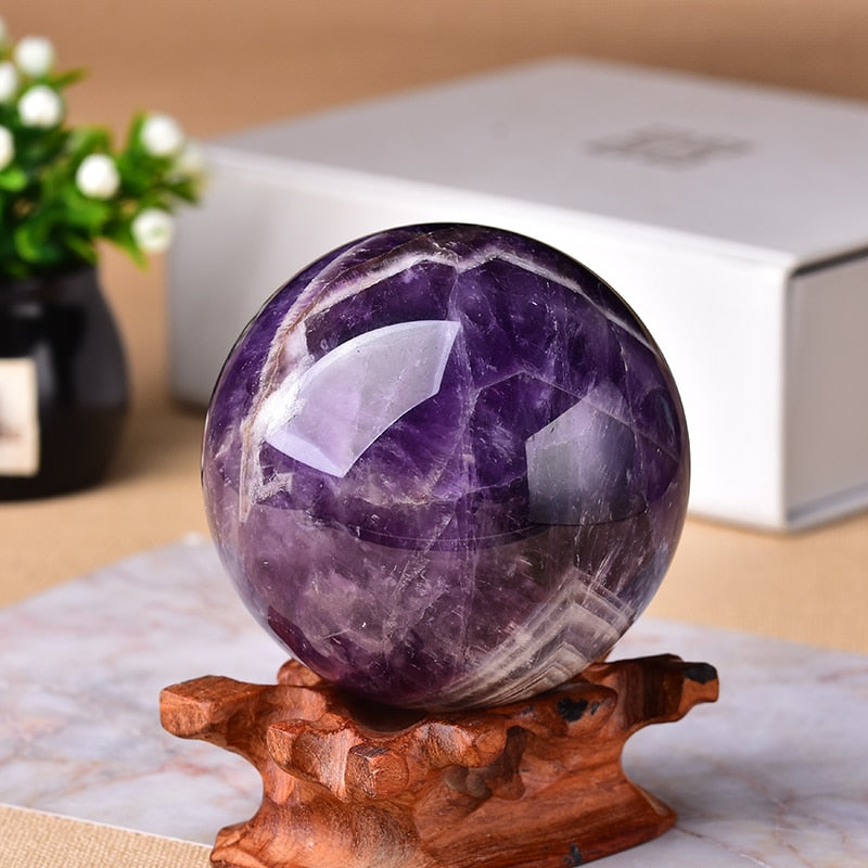 Amethyst Globe – Energieke Sfeerbol voor je Interieur