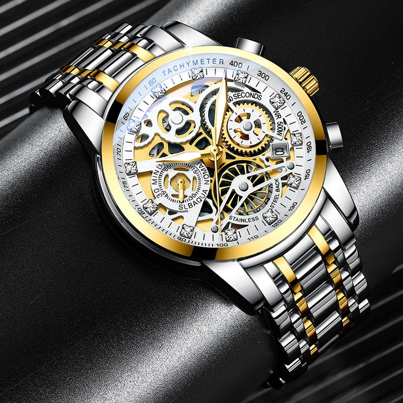 SkeletonWatch - Stijlvol Herenhorloge met Zwart Design