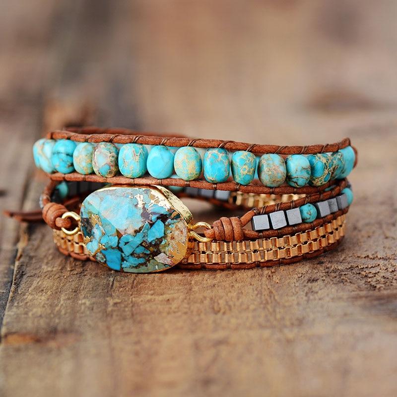 Elara Armband - Rustgevende Turkoois Energie Wrap