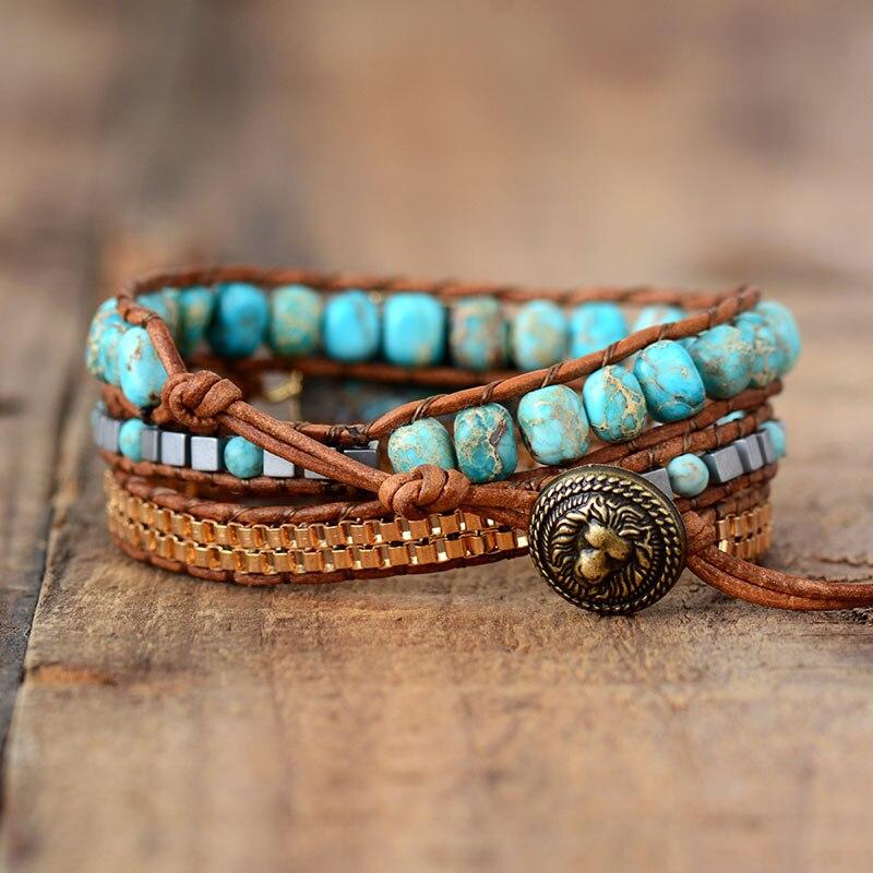 Elara Armband - Rustgevende Turkoois Energie Wrap