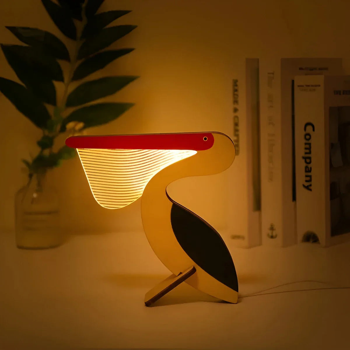 WildGlow – Houten Tafellamp met Dierenmotief