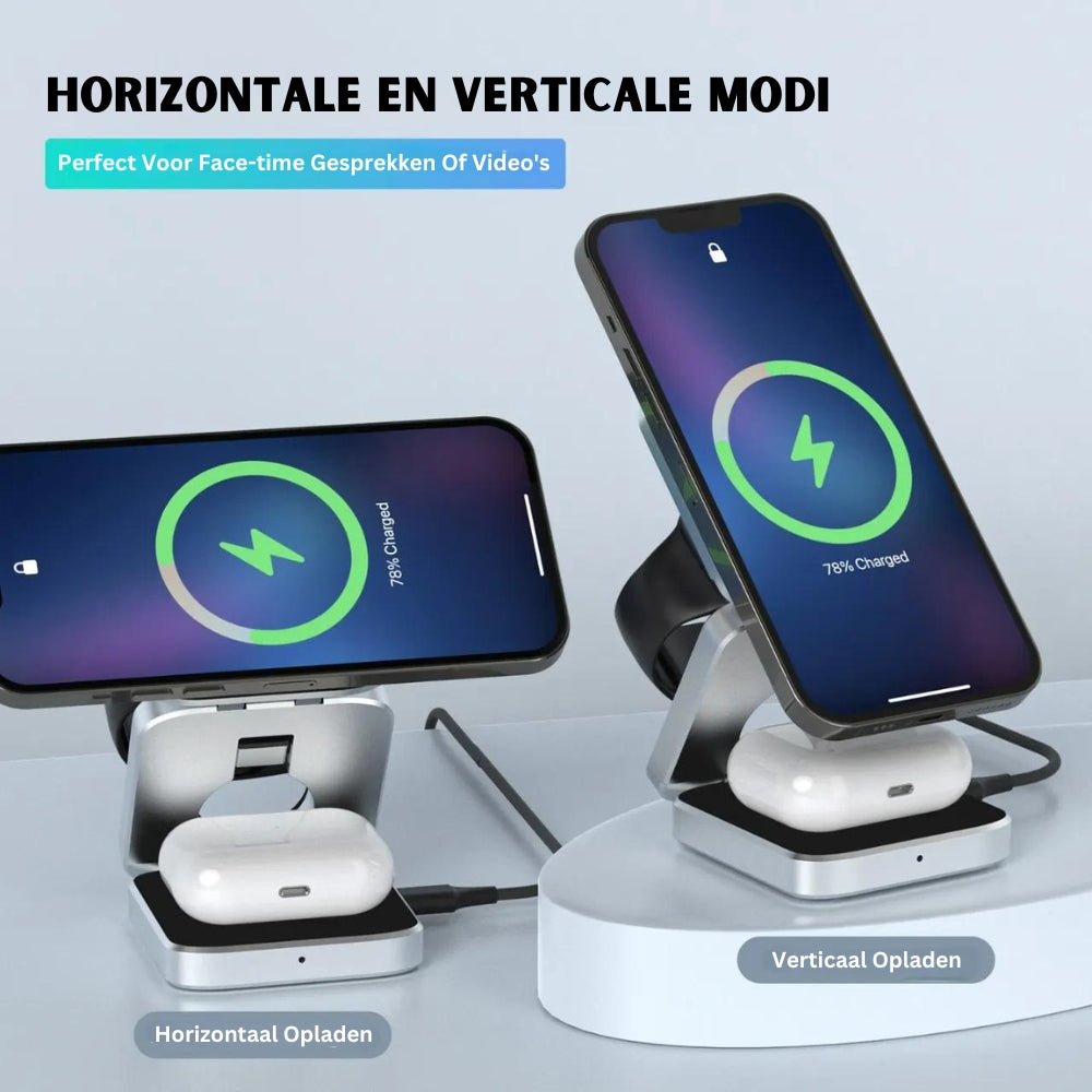 Infinite Power - 3-in-1 Draadloze Oplader voor Smartphones