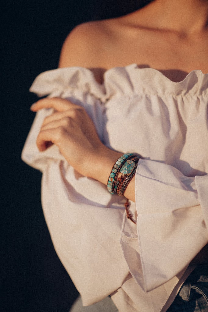 Elara Armband - Rustgevende Turkoois Energie Wrap
