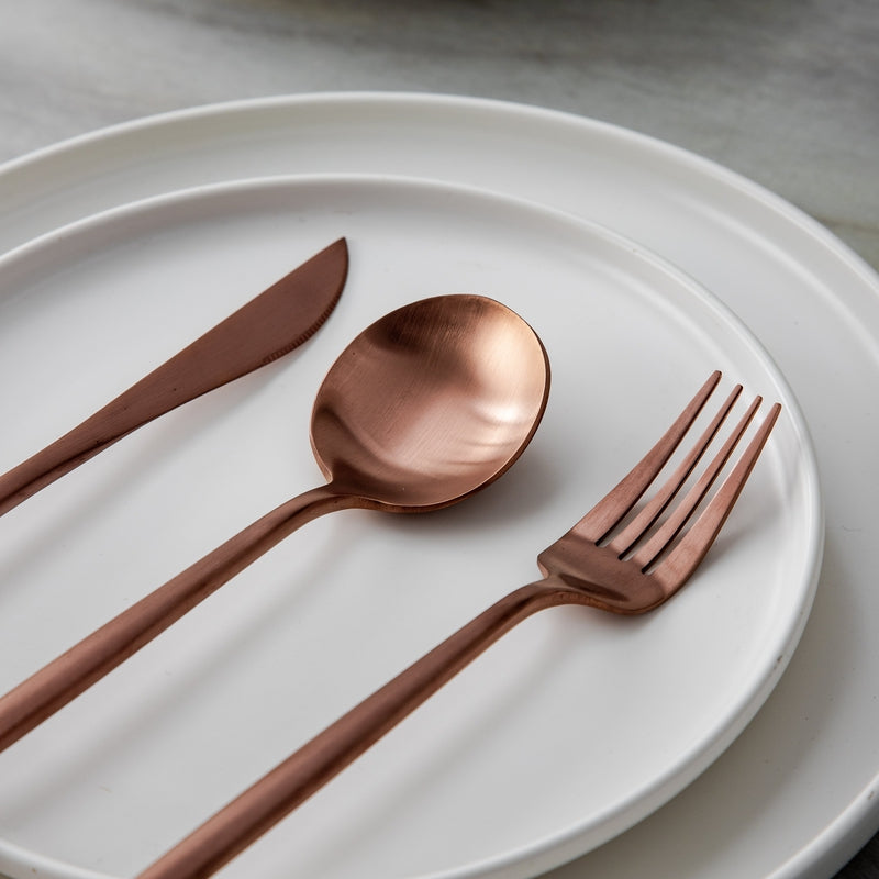 Minimalistisch Luxe Bestekset – 20-delig, Titanium & Roestvrij Staal