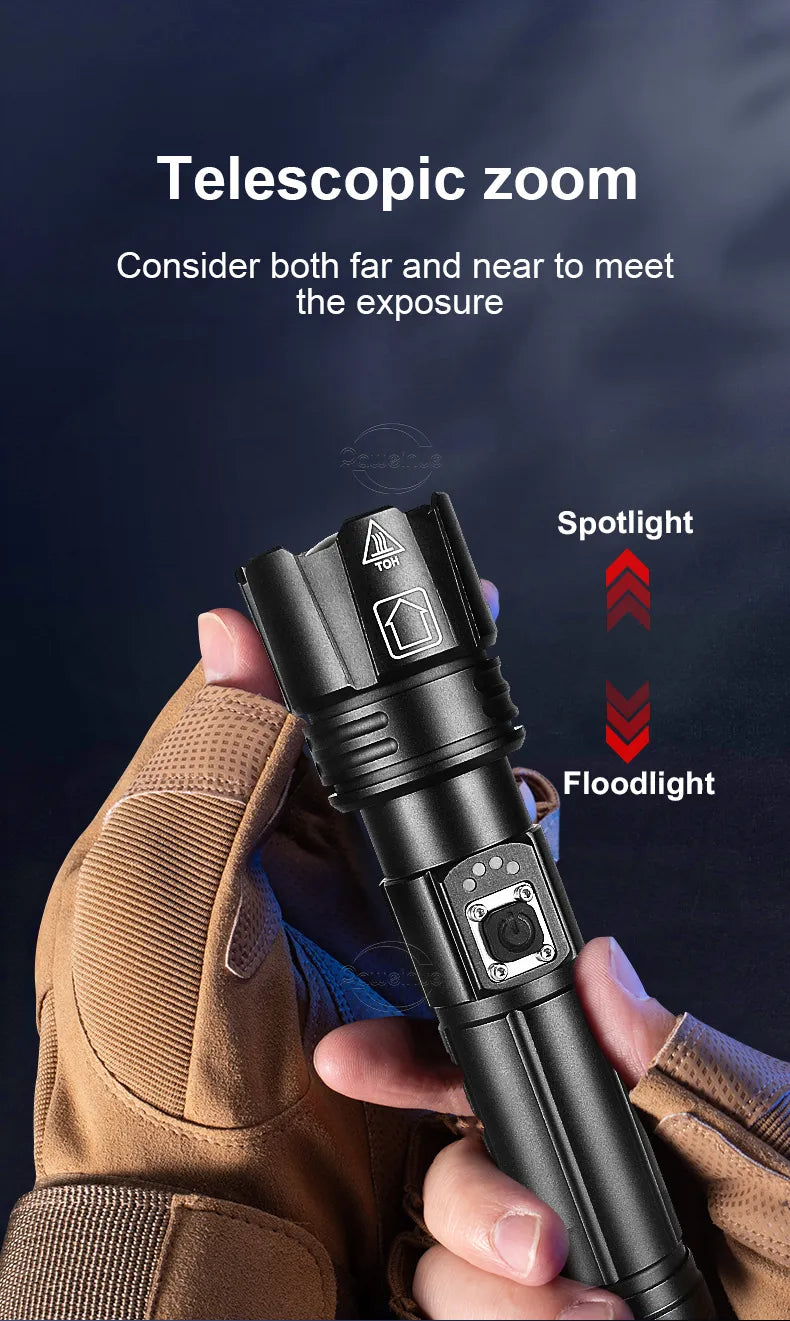 PowerBeam – Oplaadbare LED Zaklamp voor Avontuur