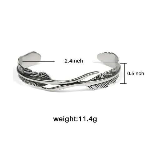 Elegante Verstelbare Armband met Betoverende Zilveren Veren