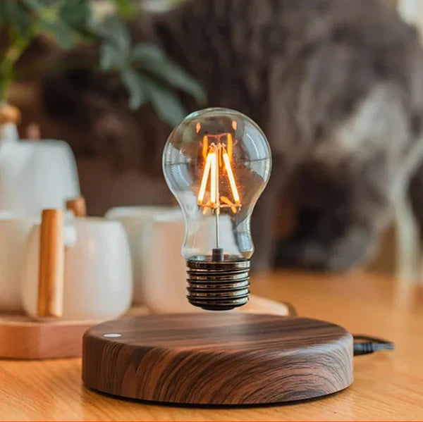 LevitaLux - Walnoot Gloeilamp met Vloeiende Basis