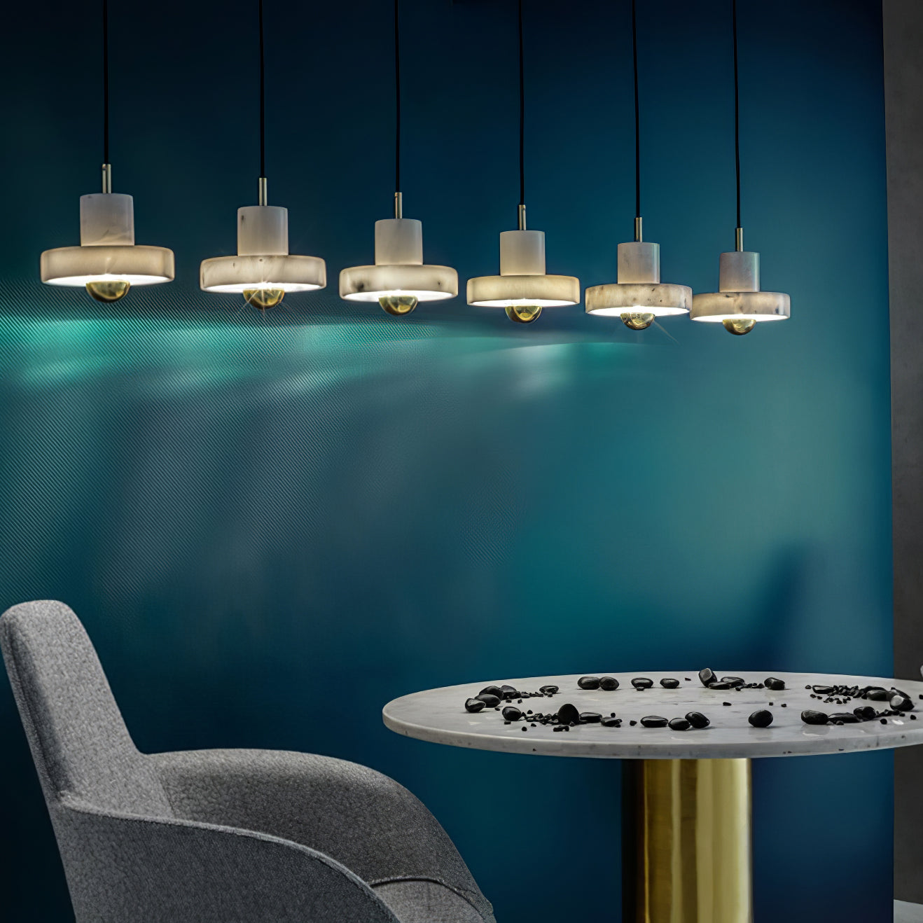 Marbello Luxe - Verstelbare Marmeren Metaal Hanglamp