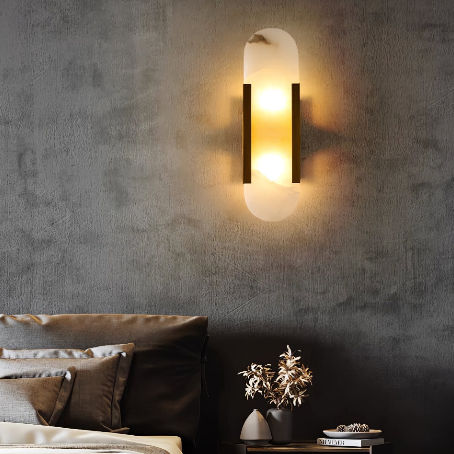 Elegante Melange - Handgemaakte Alabaster Wandlamp