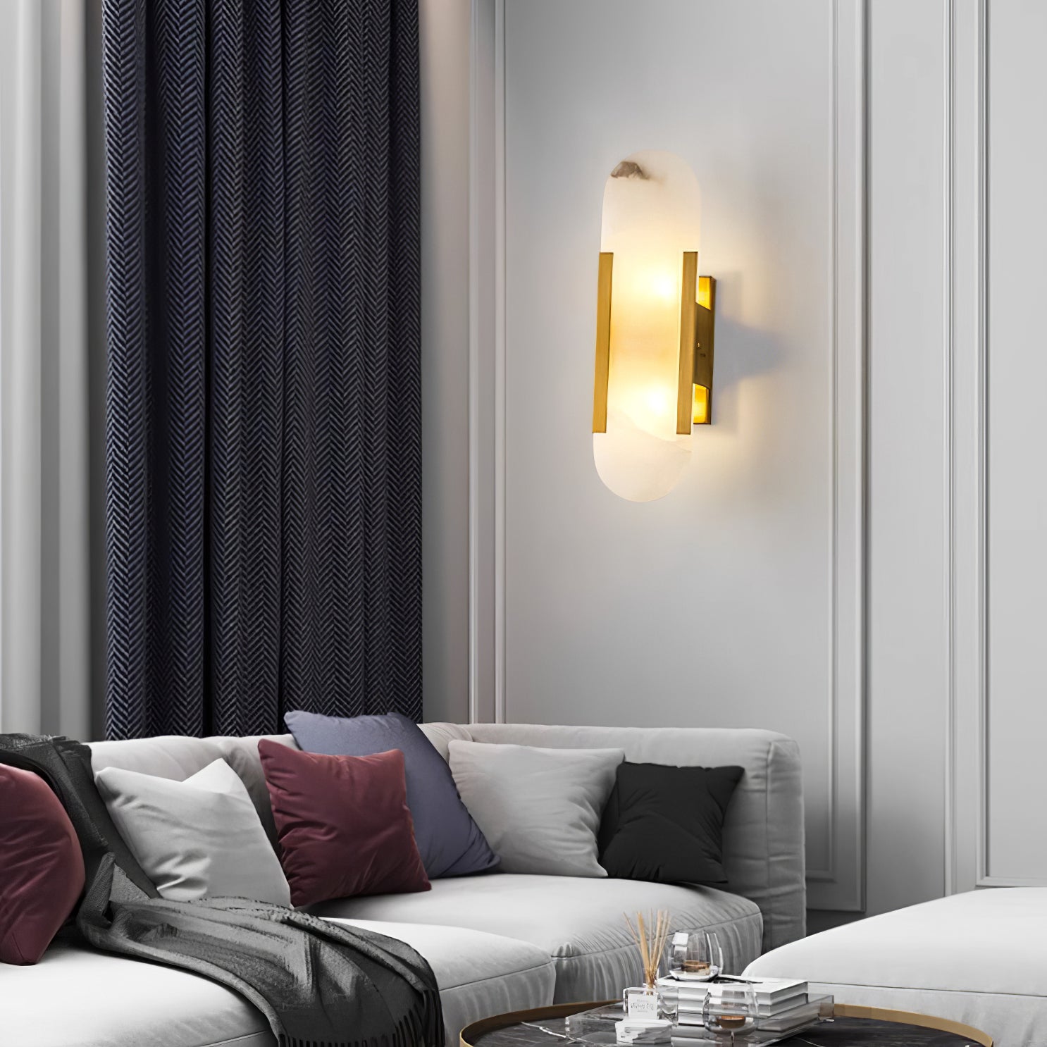 Elegante Melange - Handgemaakte Alabaster Wandlamp