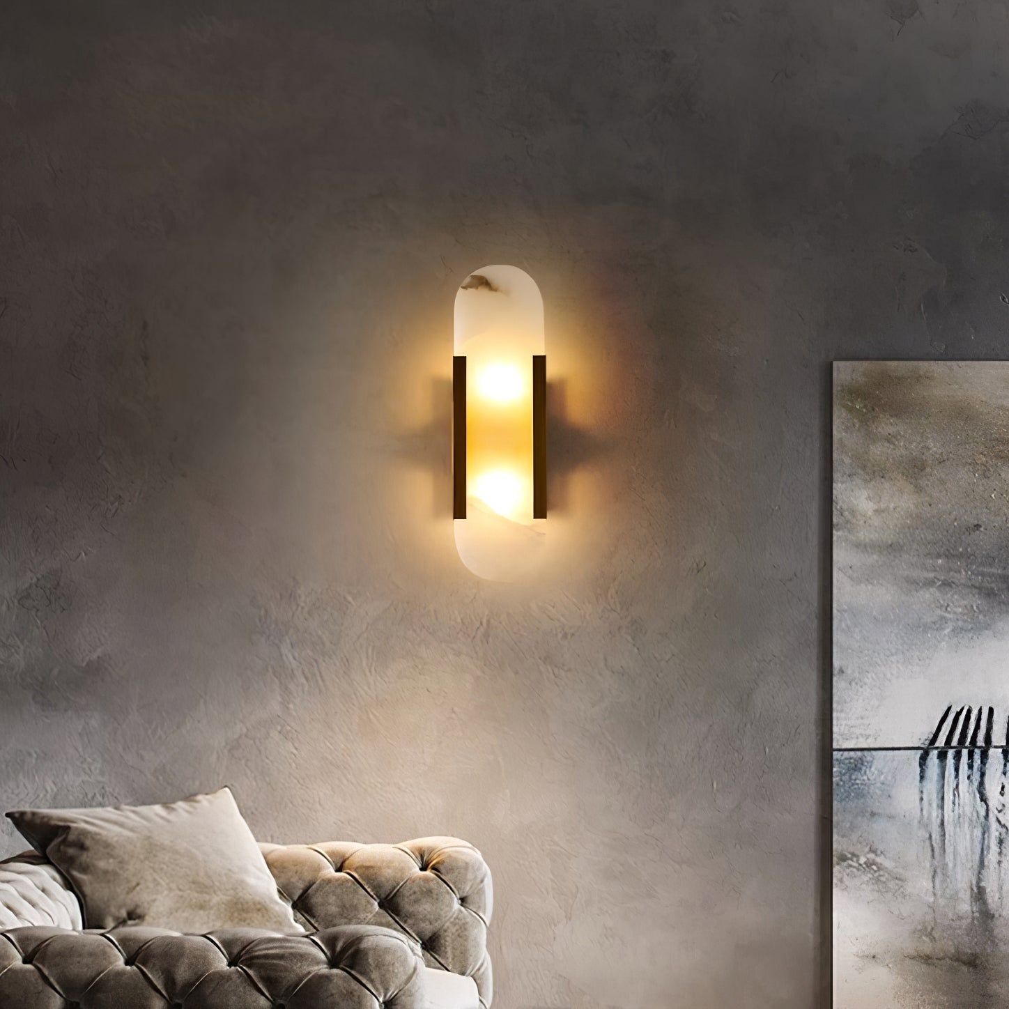 Elegante Melange - Handgemaakte Alabaster Wandlamp