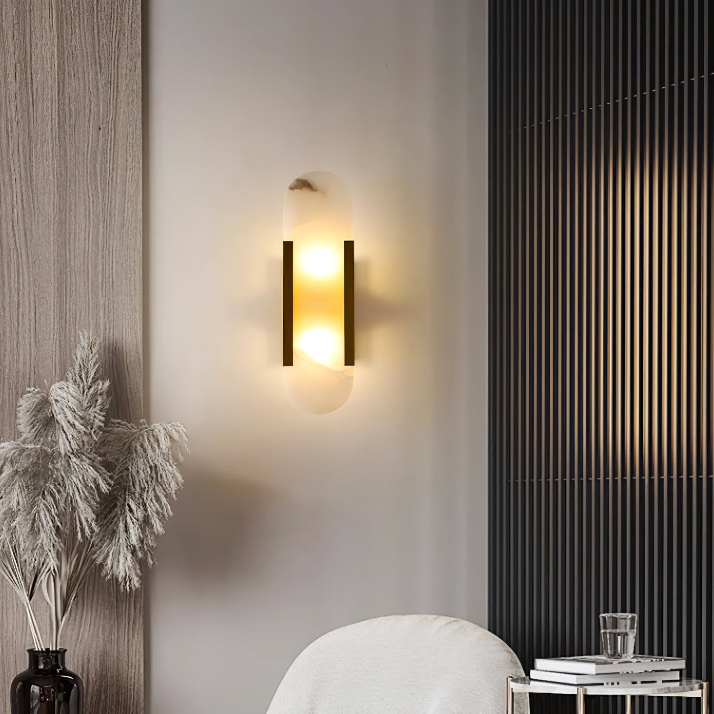 Elegante Melange - Handgemaakte Alabaster Wandlamp