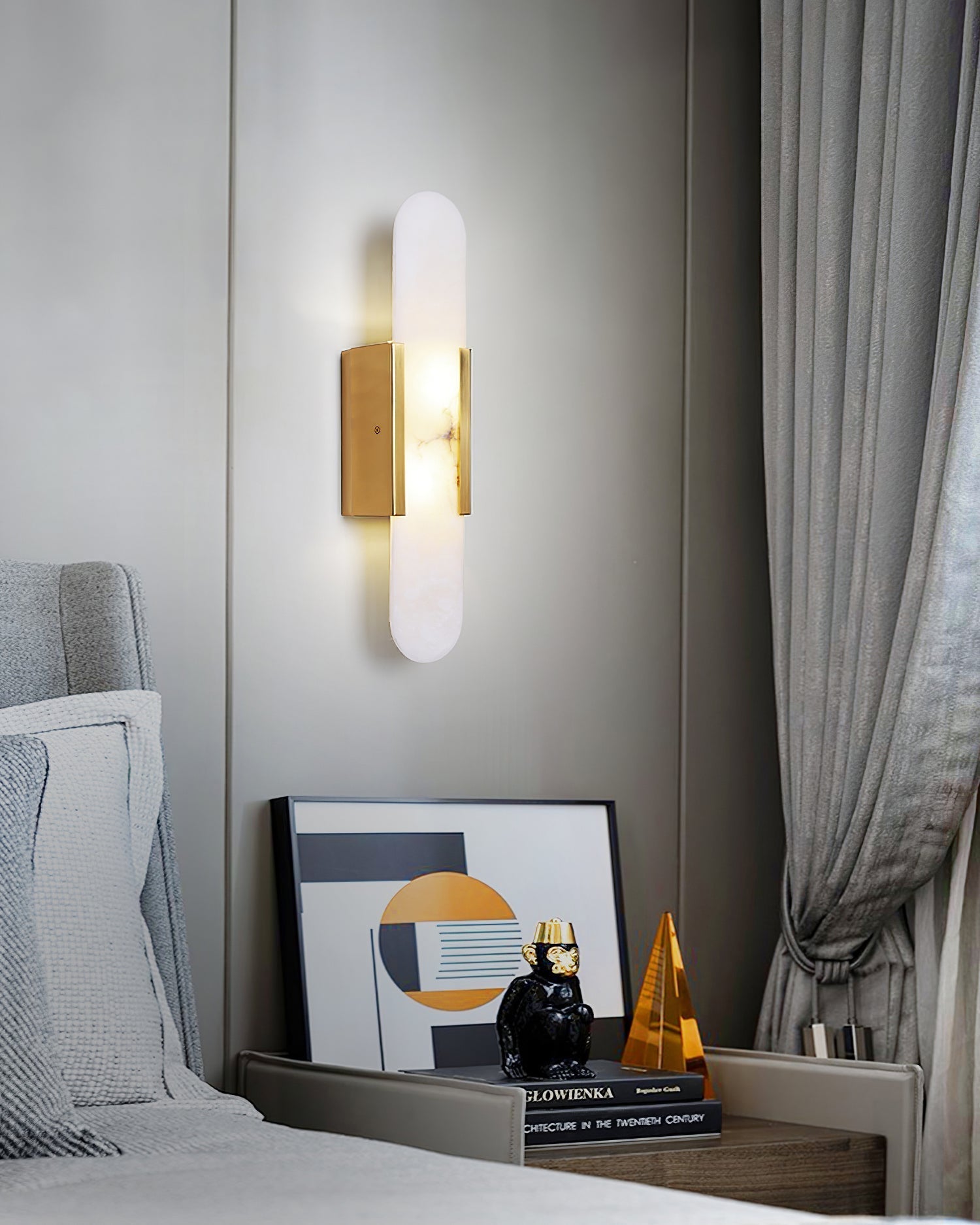 Elegante Melange - Handgemaakte Alabaster Wandlamp