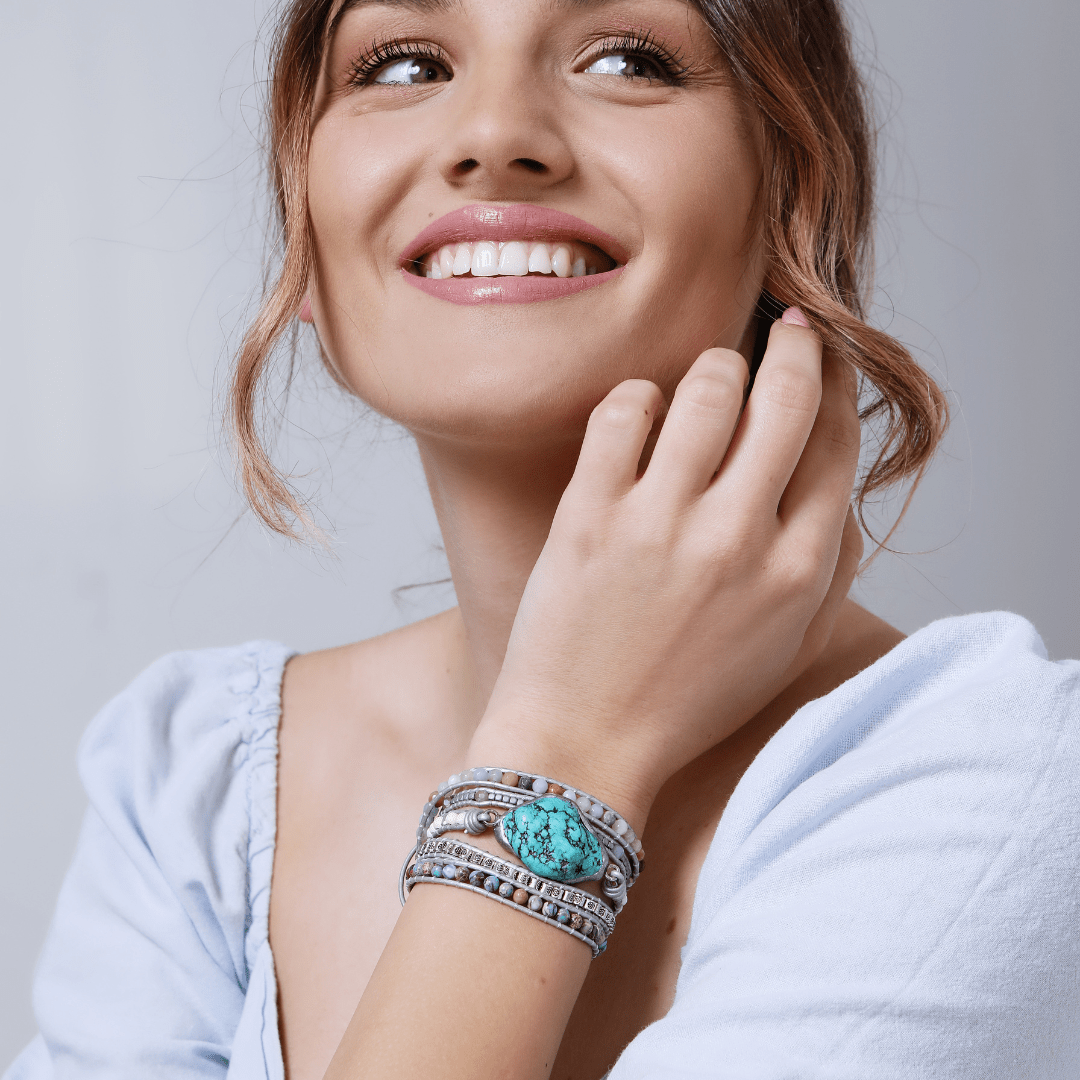 Selina Armband - Turkooise Wikkelarmband voor Heling & Bescherming