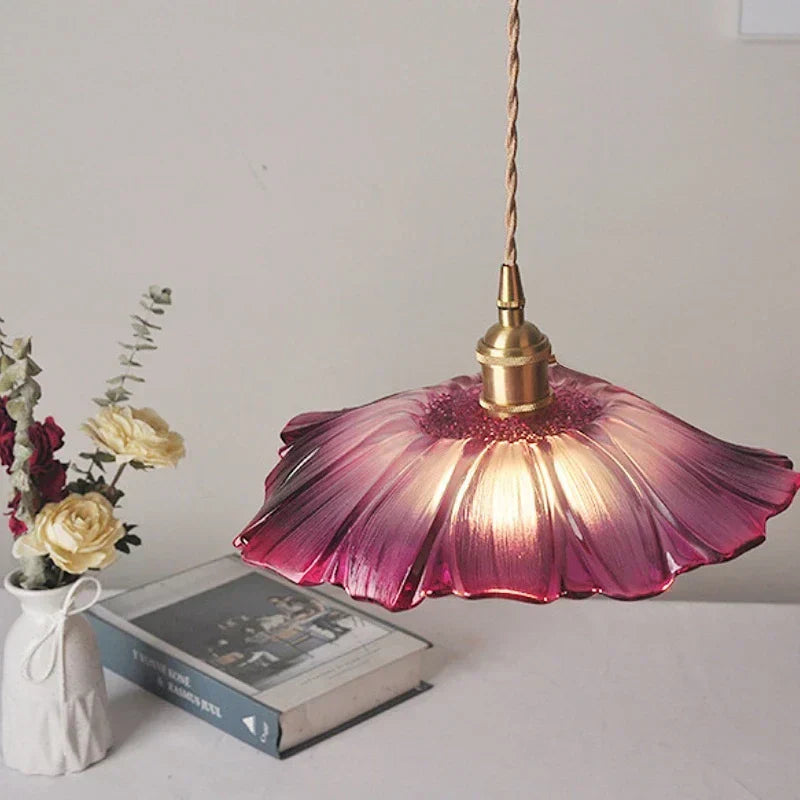 FloraShine Light - Elegante Bloemen Glazen Hanglamp