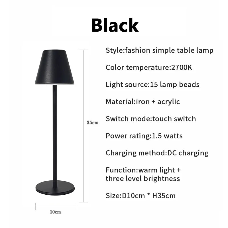 LumiFlex Draadloze Bureaulamp - Elegante Verlichting Met Oplaadbare Batterij