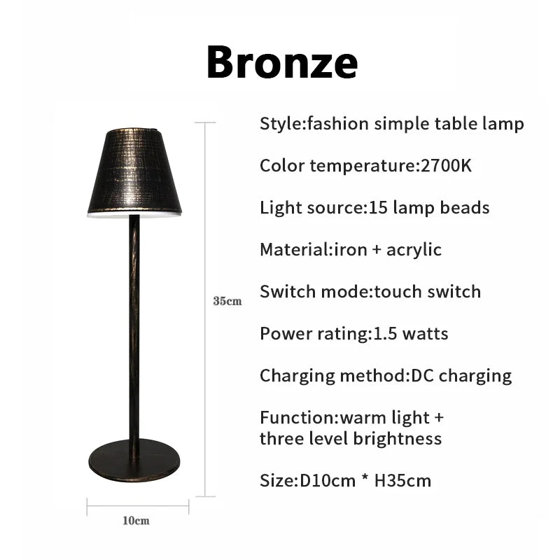 LumiFlex Draadloze Bureaulamp - Elegante Verlichting Met Oplaadbare Batterij