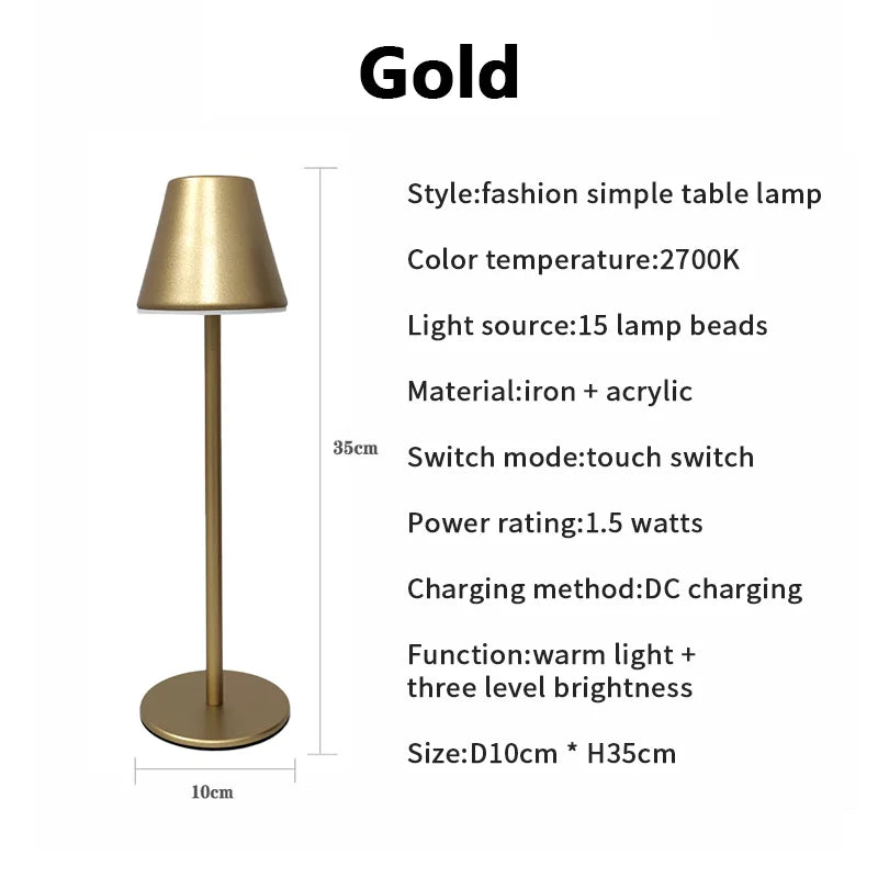 LumiFlex Draadloze Bureaulamp - Elegante Verlichting Met Oplaadbare Batterij