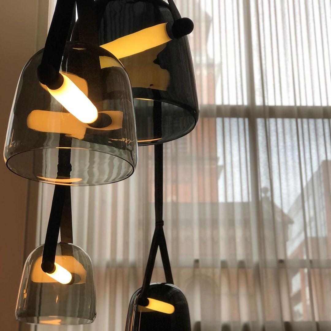 LunaMona Plafondlamp - Moderne Hanglamp van Metaal en Glas