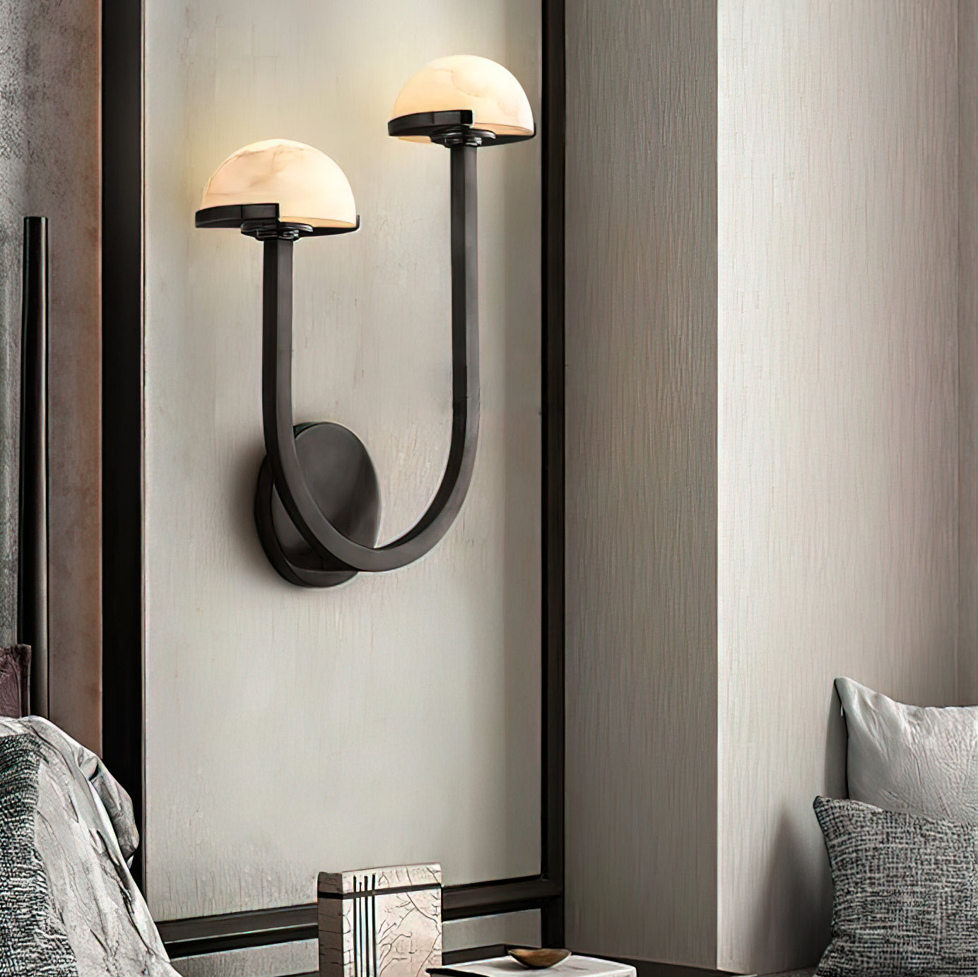 MushroomGlow Wandlamp - Organisch Alabaster Ontwerp