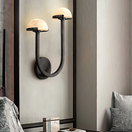 MushroomGlow Wandlamp - Organisch Alabaster Ontwerp