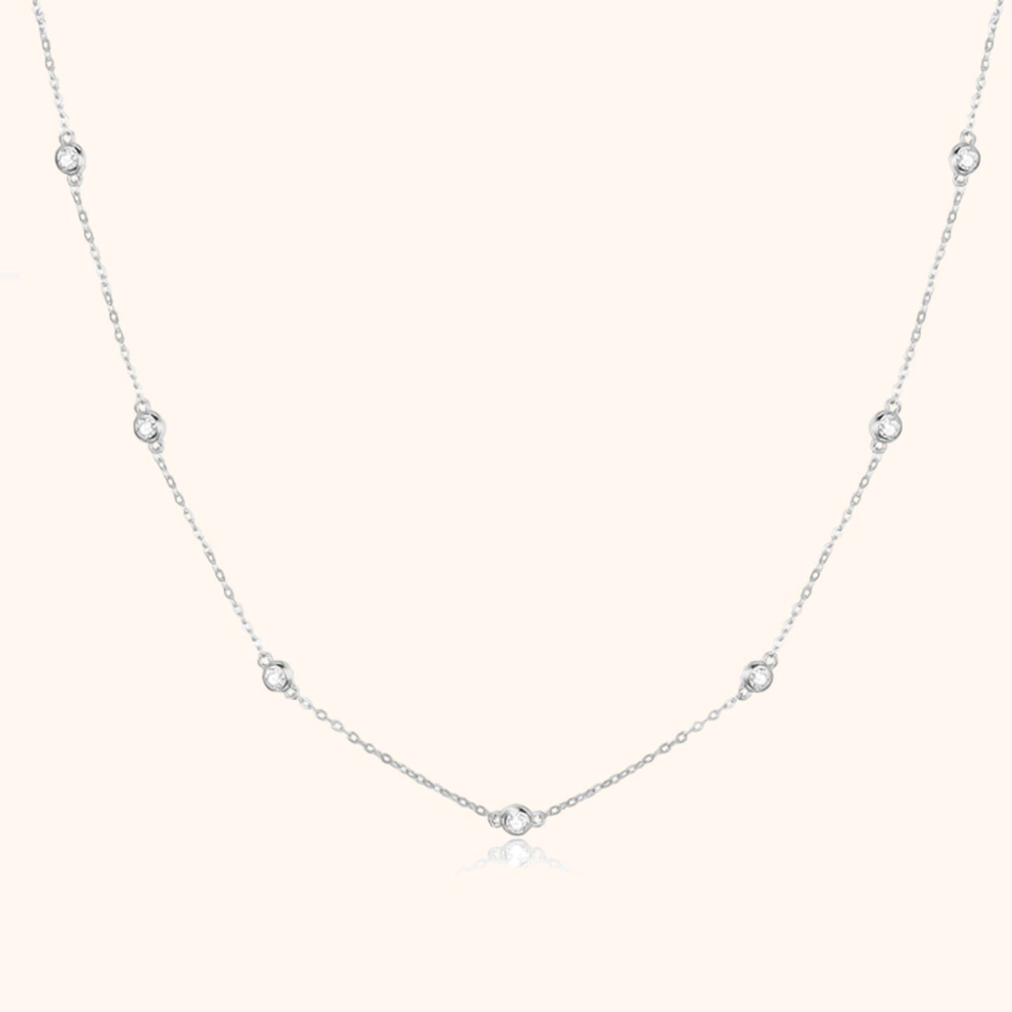 Elegante Elara Zirkonia Halsketting voor een Verfijnde Look