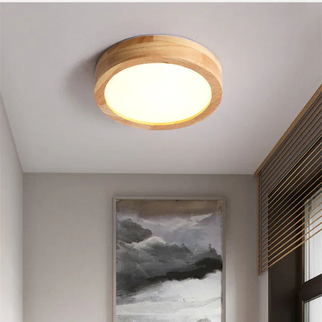 Brightlux - Scandinavische Ronde Houten Plafondlamp