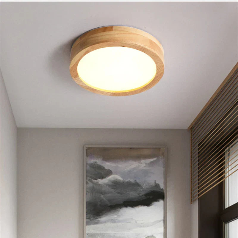 Brightlux - Scandinavische Ronde Houten Plafondlamp