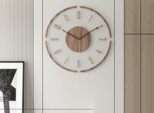 NatureTime - Rustieke Houten Wandklok van 35 cm