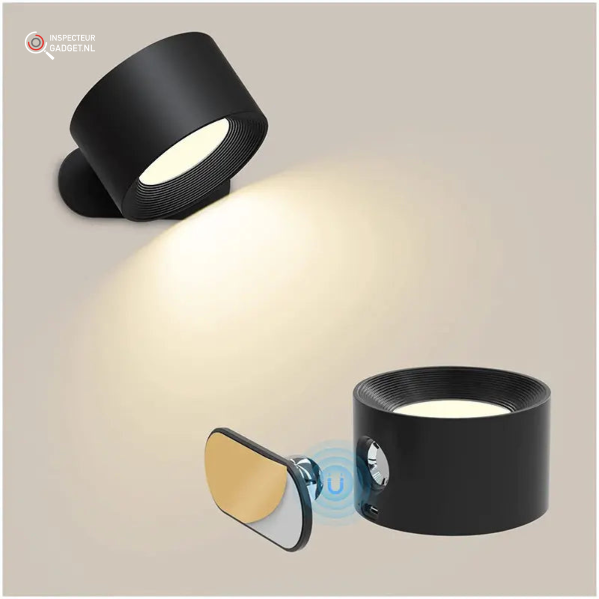 360° Wandlamp - Draadloze Oplaadbare Muurlamp