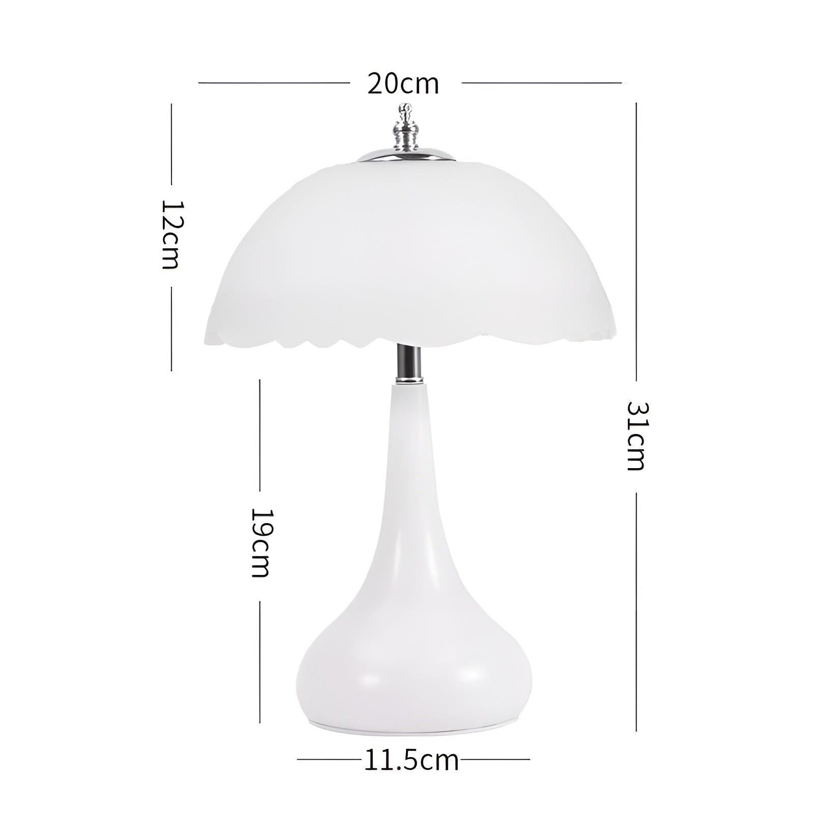 Eleganza Luxe Tafellamp – Tijdloze Paddenstoelvorm met LED Dimfunctie in Zachte Kleuren