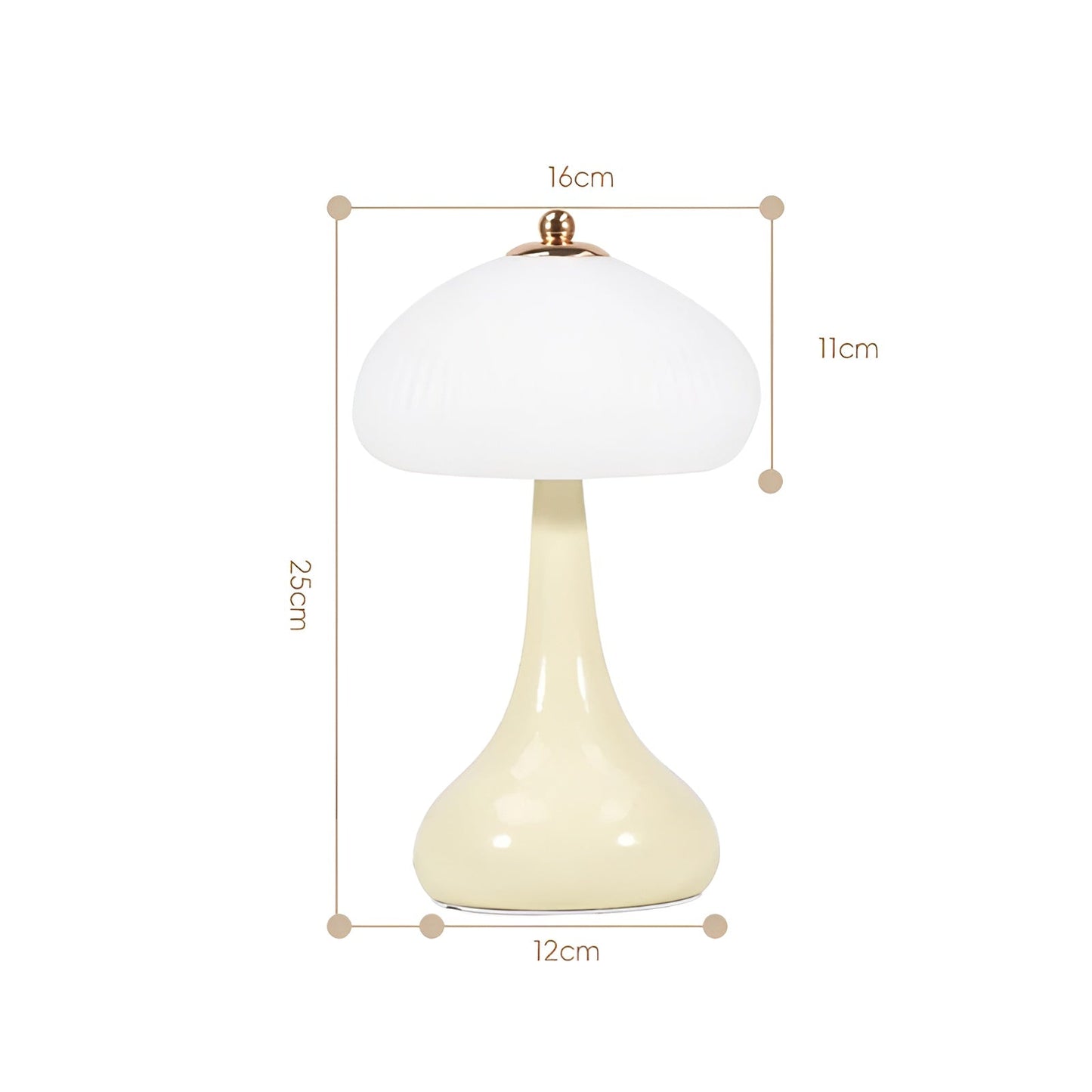 Eleganza Luxe Tafellamp – Tijdloze Paddenstoelvorm met LED Dimfunctie in Zachte Kleuren