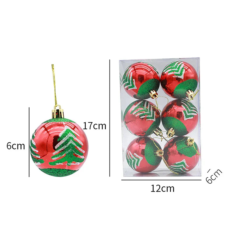 Charming Kerstdecoratie - Elegante Sneeuwvlok Kerstballen Set van 6