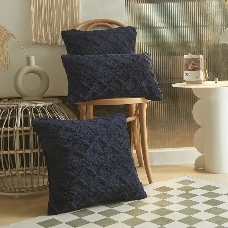 SilkAura Décor Kussenhoes - Luxe Comfort met Geometrische Jacquard