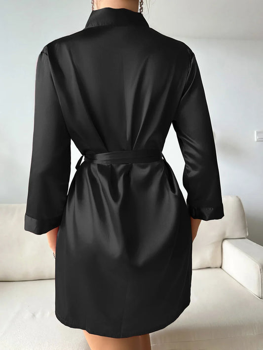 ChicWrap Morning Gown - Luxe Glacé Zijde Ochtendjurk