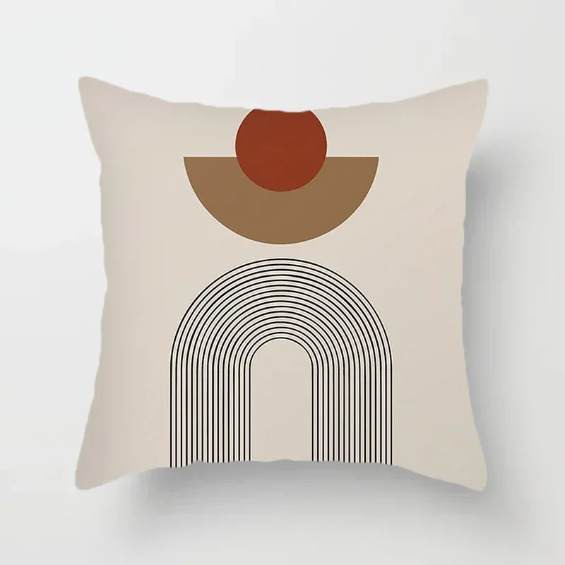 Aurum Kussenhoes - Moderne Zwart-Wit Kussenhoes met Abstracte Kunstprint