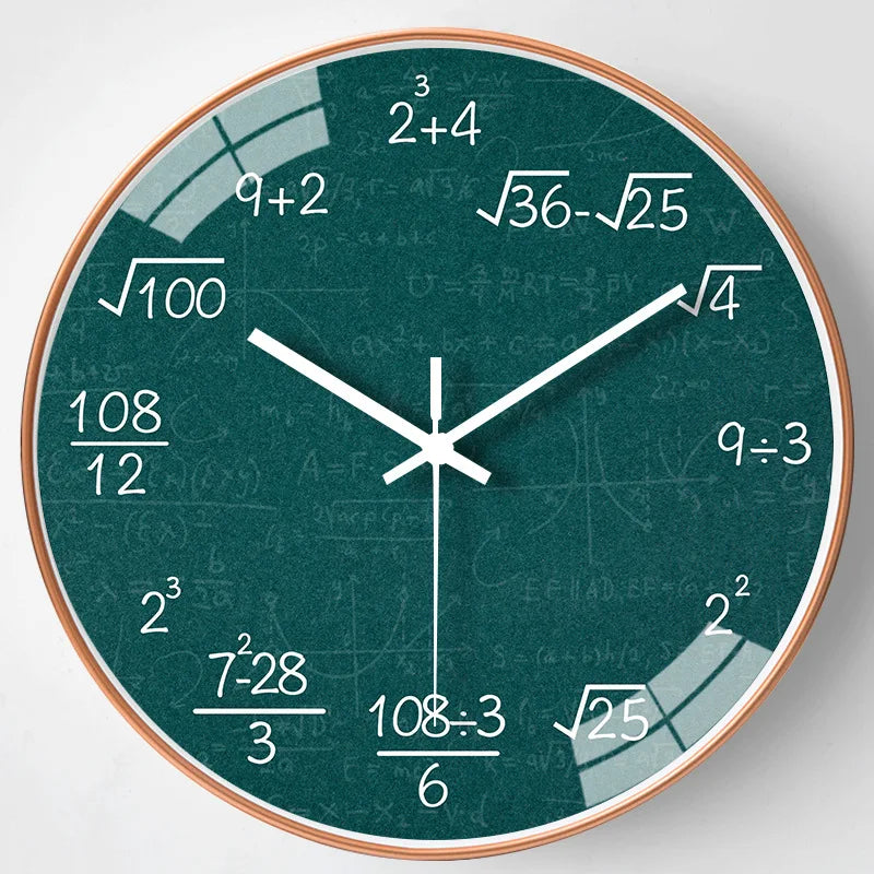 ChalkBoard Clock - Wiskundige Formules Wanddecoratie