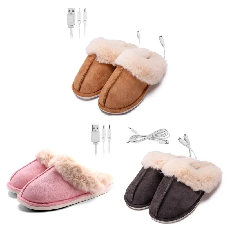 BlissCush Verwarmde Pantoffels - Luxe Verwarmde Pluche Pantoffels voor Ontspanning deze Winter