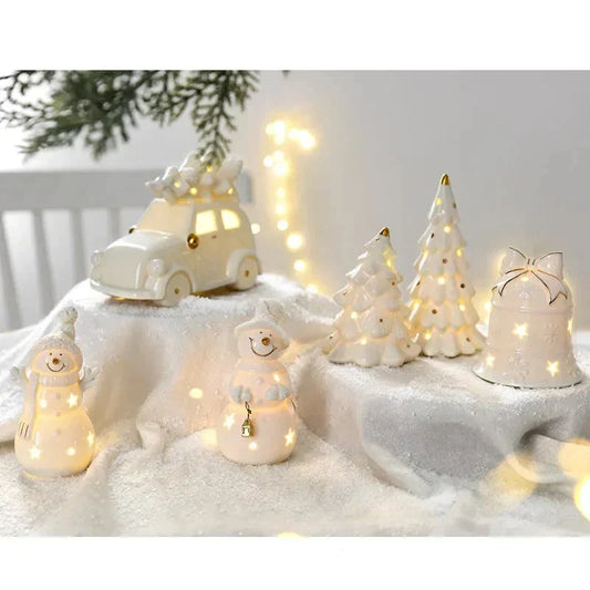 Magisc Kerstdecoratie - Verlichte Keramische Sneeuwman voor Feestdecoratie