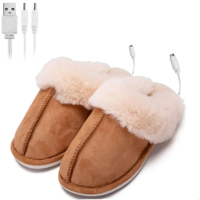 BlissCush Verwarmde Pantoffels - Luxe Verwarmde Pluche Pantoffels voor Ontspanning deze Winter